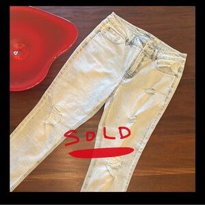7 for All Mankind - Women's Light Blue Distressed Jeans